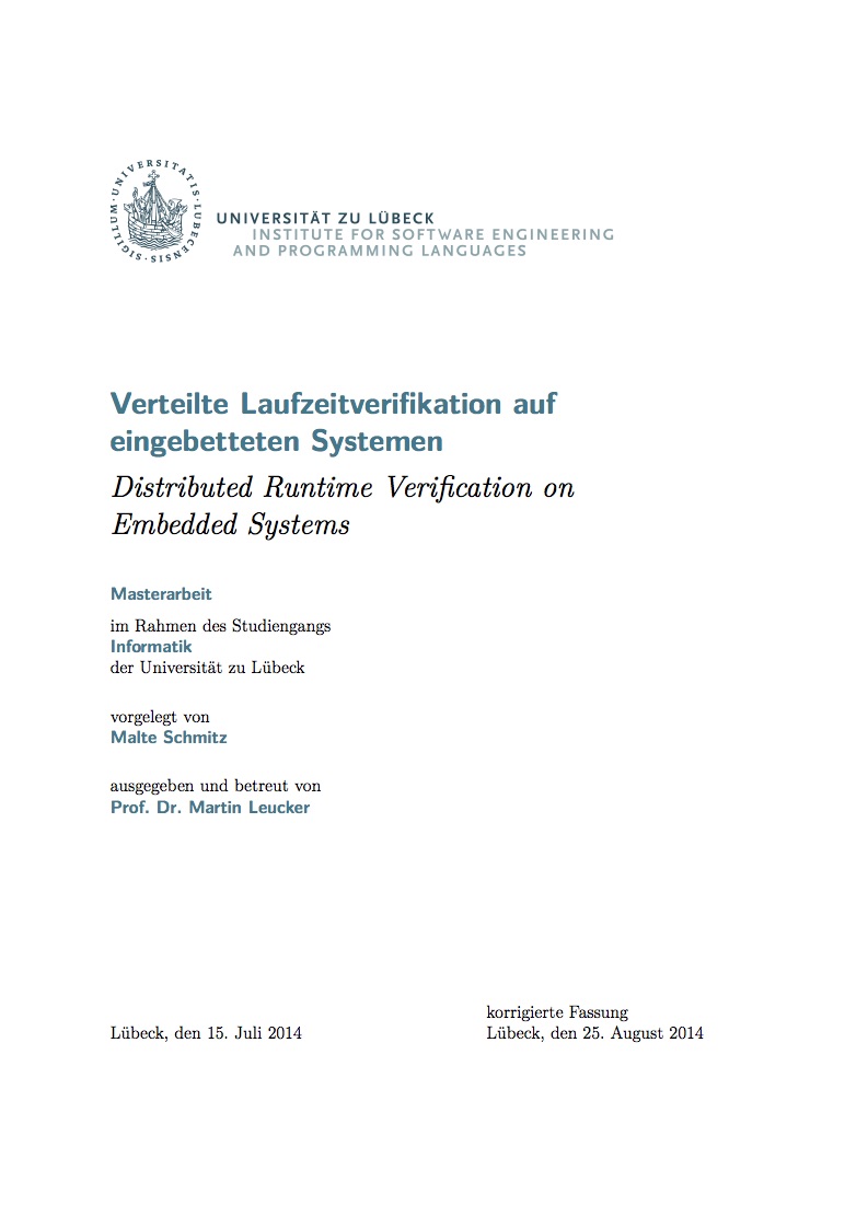 Verteilte Laufzeitverifikation auf eingebetteten Systemen